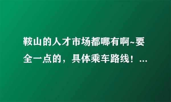鞍山的人才市场都哪有啊~要全一点的，具体乘车路线！十分感谢？