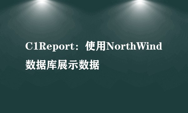C1Report：使用NorthWind数据库展示数据