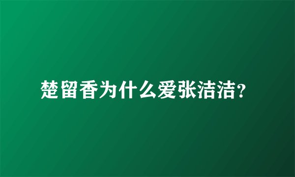 楚留香为什么爱张洁洁？
