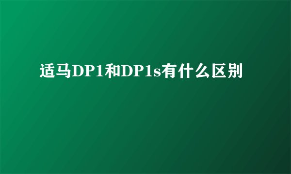 适马DP1和DP1s有什么区别
