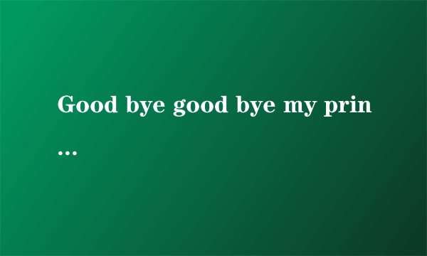 Good bye good bye my princess歌词