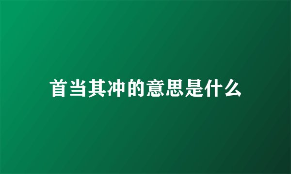 首当其冲的意思是什么