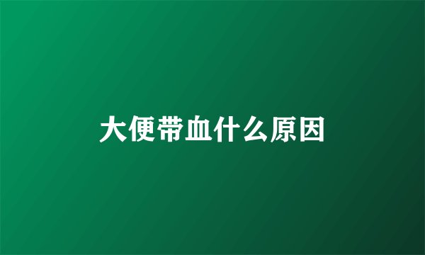 大便带血什么原因