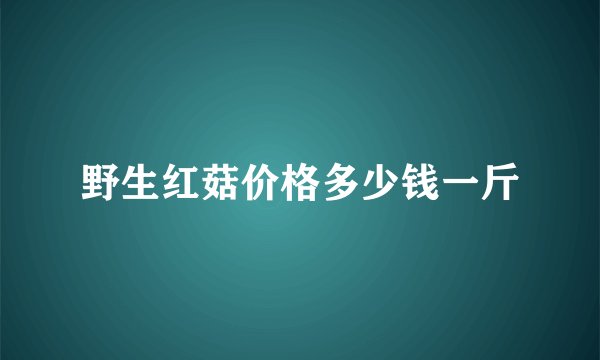 野生红菇价格多少钱一斤