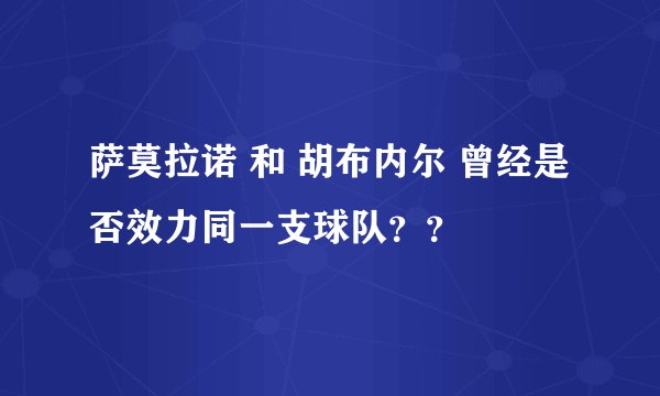 萨莫拉诺 和 胡布内尔 曾经是否效力同一支球队？？