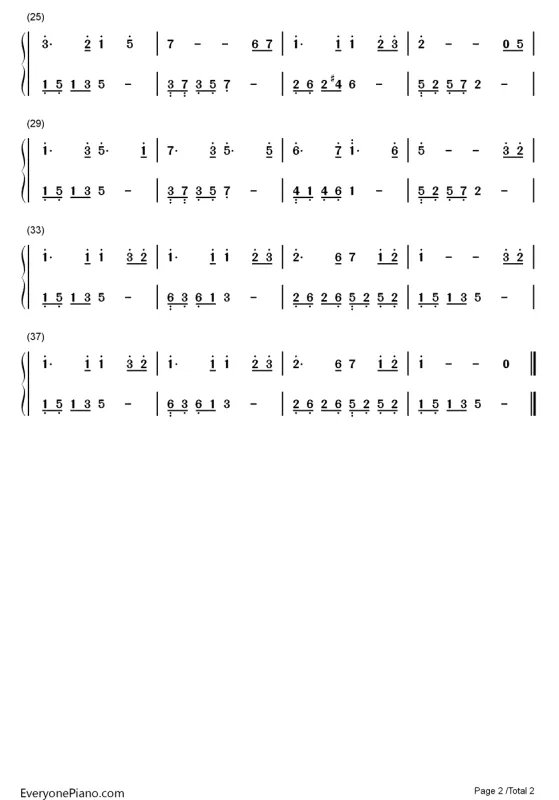 月亮代表我的心钢琴谱双手简谱