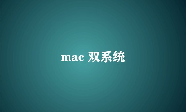 mac 双系统