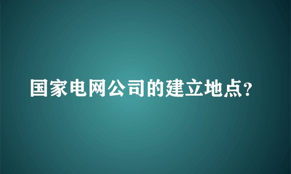 国家电网公司的建立地点？
