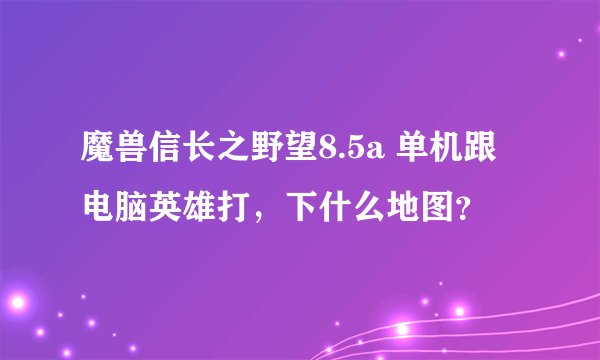 魔兽信长之野望8.5a 单机跟电脑英雄打,下什么地图?