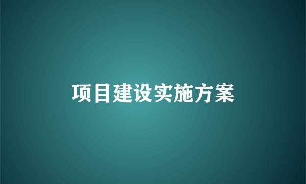 项目建设实施方案