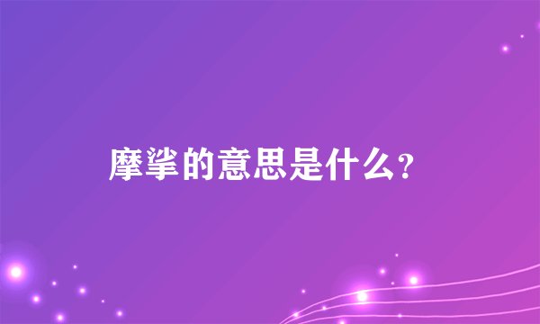 摩挲的意思是什么？