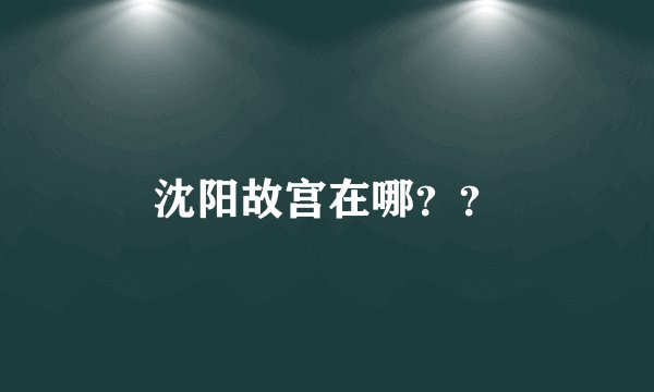 沈阳故宫在哪？？