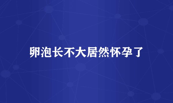 卵泡长不大居然怀孕了