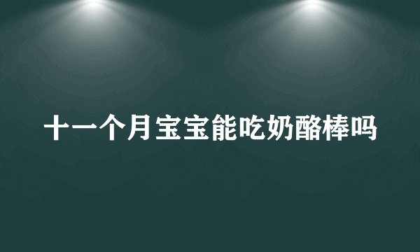 十一个月宝宝能吃奶酪棒吗