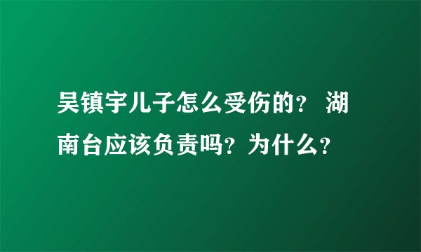 吴镇宇儿子怎么受伤的？ 湖南台应该负责吗？为什么？