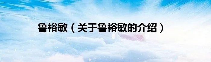 鲁裕敏（关于鲁裕敏的介绍）