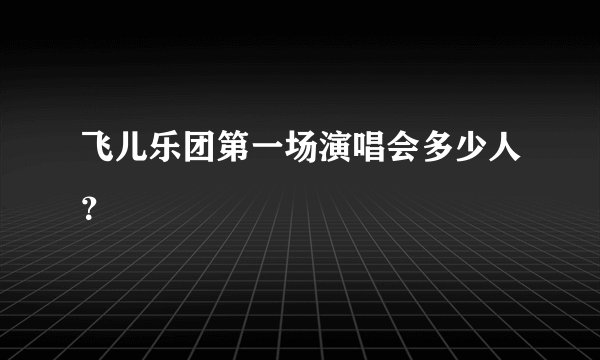 飞儿乐团第一场演唱会多少人？