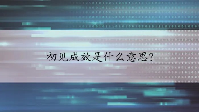 初见成效是什么意思？