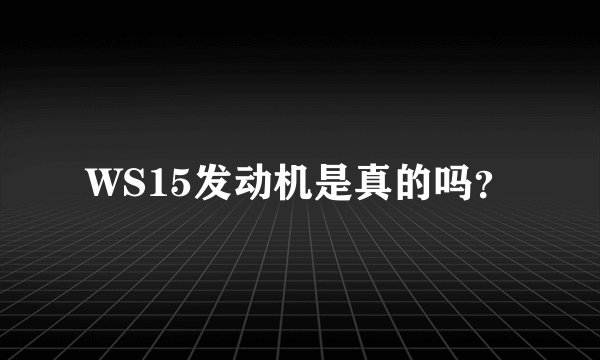 WS15发动机是真的吗？