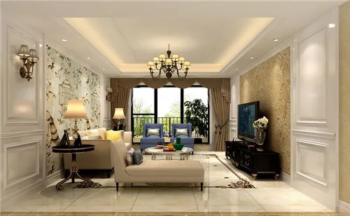 简欧电视背景墙效果图 清新简欧的电视墙设计方案