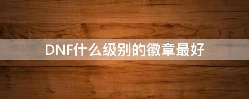 DNF什么级别的徽章最好