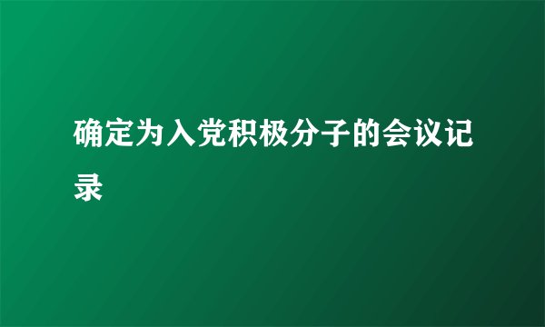 确定为入党积极分子的会议记录