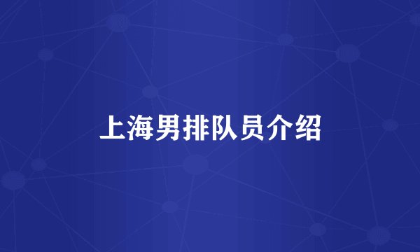 上海男排队员介绍