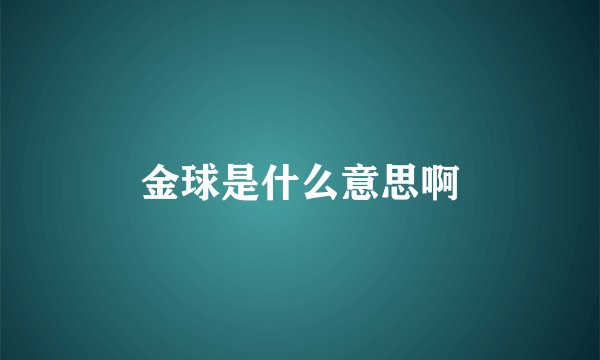 金球是什么意思啊