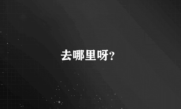 去哪里呀？