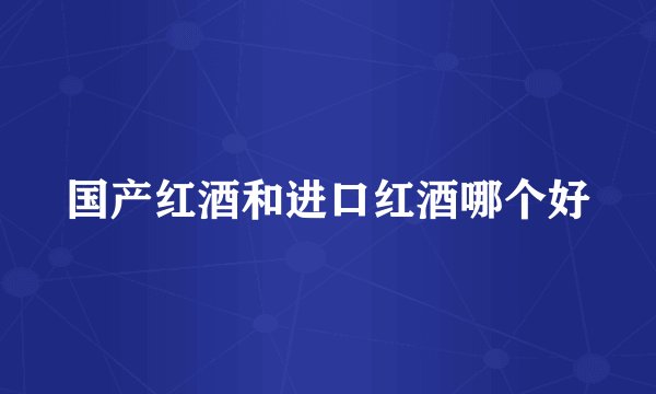 国产红酒和进口红酒哪个好