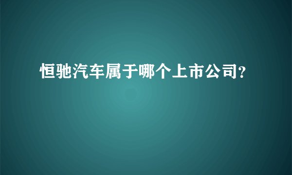 恒驰汽车属于哪个上市公司？