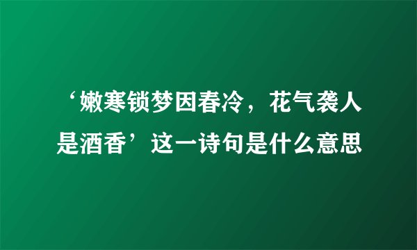 ‘嫩寒锁梦因春冷，花气袭人是酒香’这一诗句是什么意思