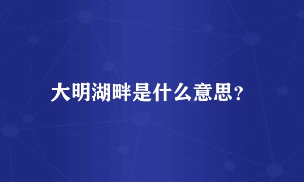 大明湖畔是什么意思？