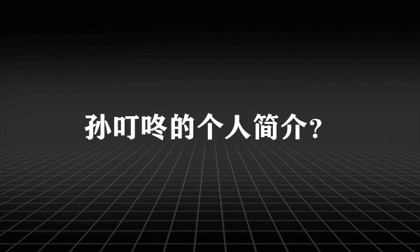 孙叮咚的个人简介？