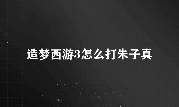 造梦西游3怎么打朱子真