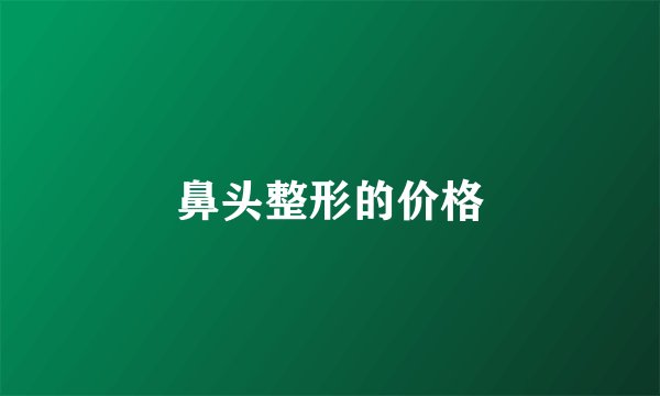 鼻头整形的价格