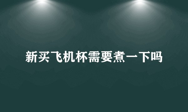 新买飞机杯需要煮一下吗