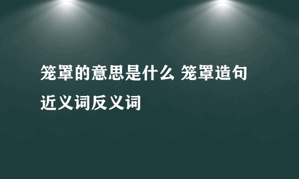 笼罩的意思是什么 笼罩造句 近义词反义词