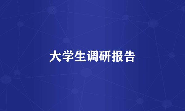 大学生调研报告