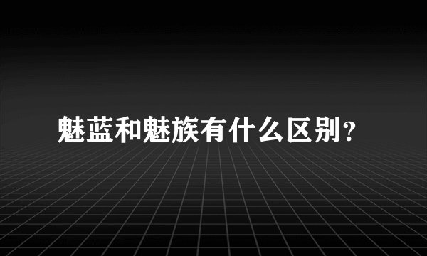 魅蓝和魅族有什么区别？