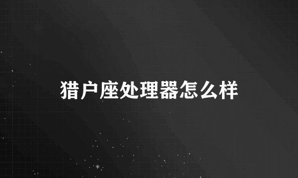 猎户座处理器怎么样