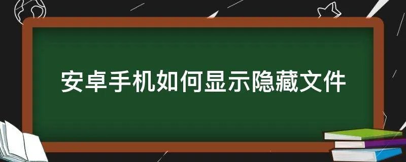 安卓手机如何显示隐藏文件