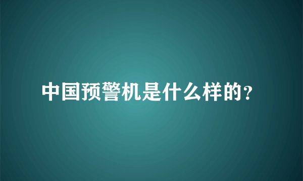 中国预警机是什么样的？