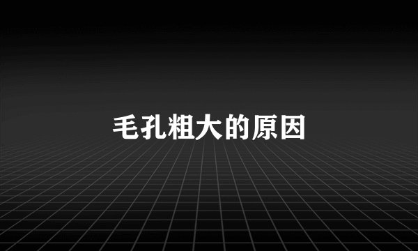 毛孔粗大的原因
