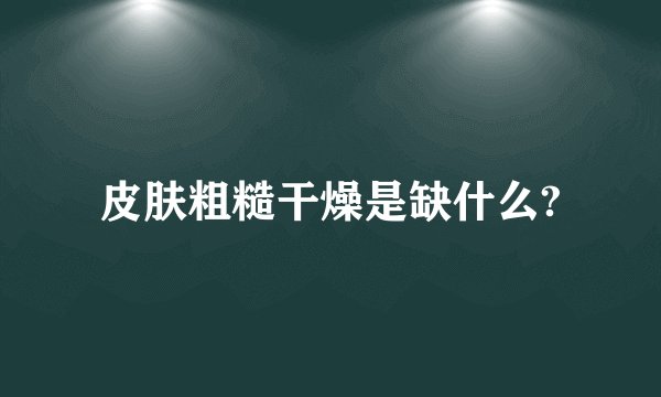 皮肤粗糙干燥是缺什么?