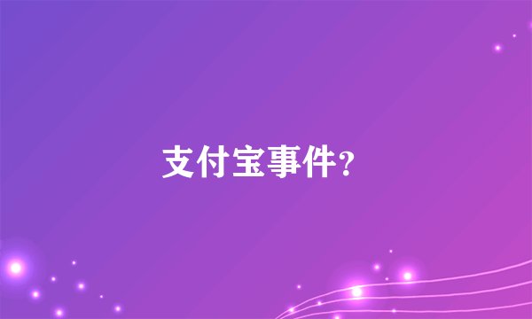 支付宝事件？