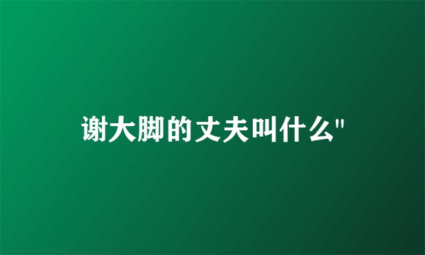谢大脚的丈夫叫什么