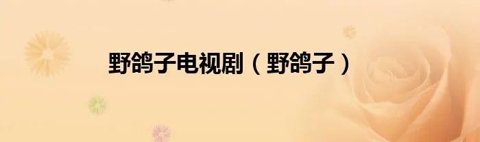 野鸽子电视剧（野鸽子）