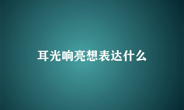 耳光响亮想表达什么