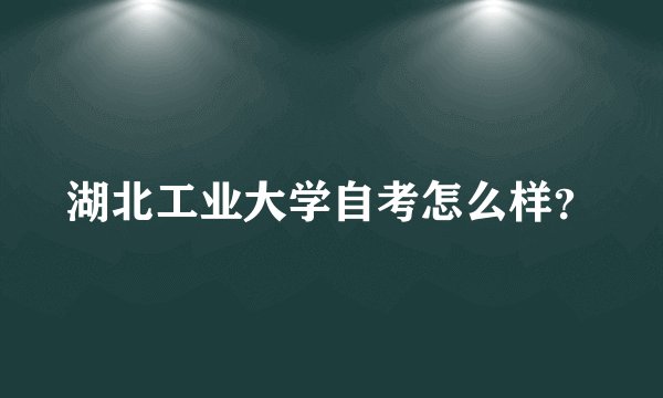 湖北工业大学自考怎么样？